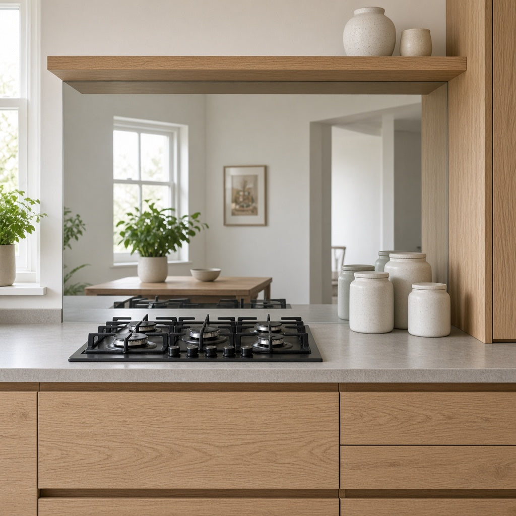 Silver Mirror Splashback – Toughened