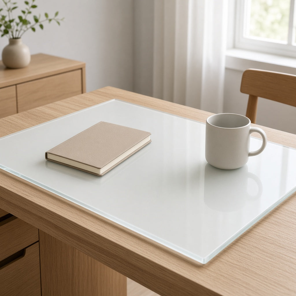 Round Satin Frosted Glass Table Top